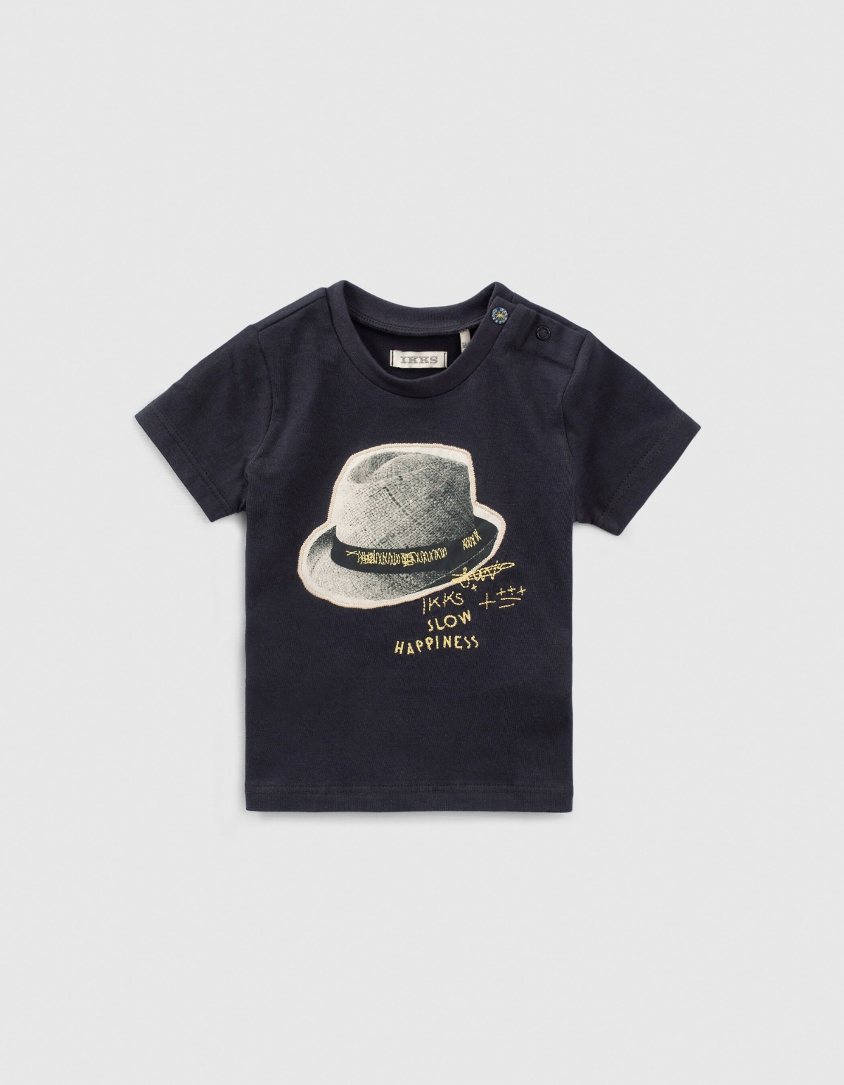 Camiseta azul marino algodón sombrero bebé niño