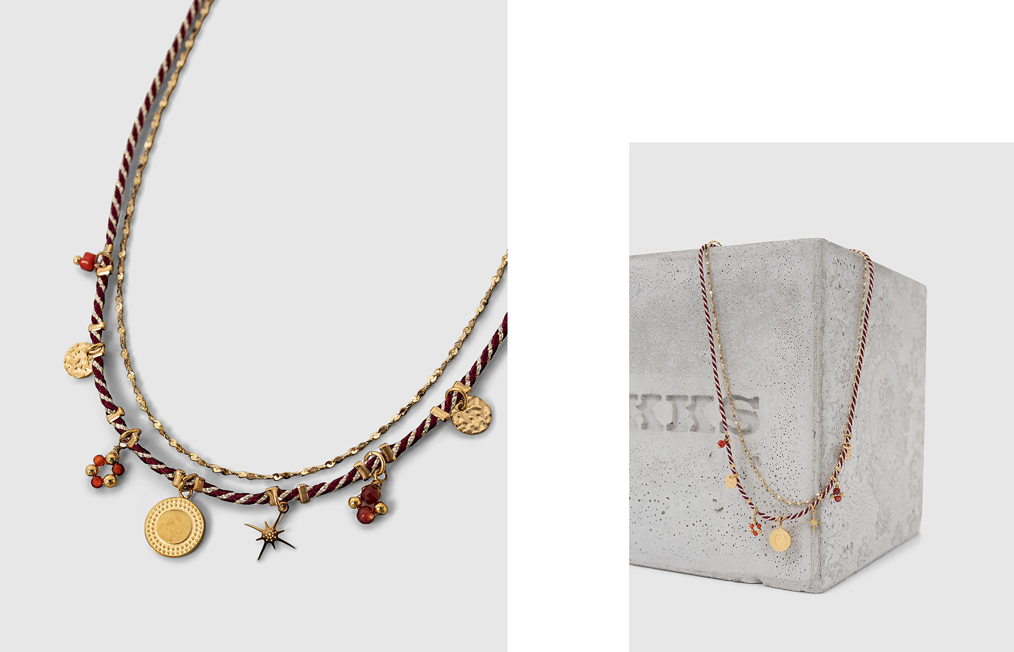 Women’s multi-strand medallion & Carnelian stone necklace