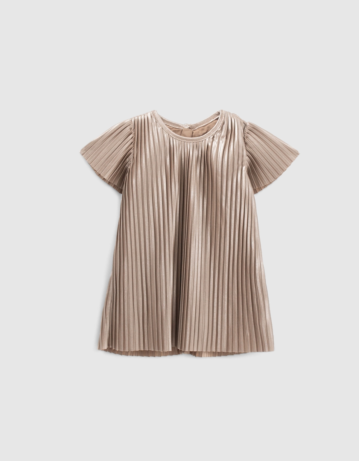 Girls’ light beige occasion dress with lace