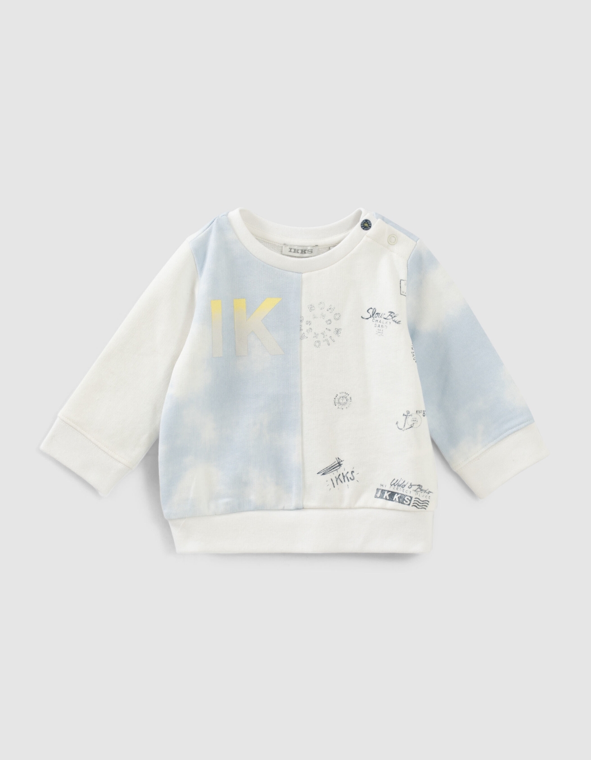 Weißes Sweatshirt mit Tie-Dye-Print für Babyjungen
